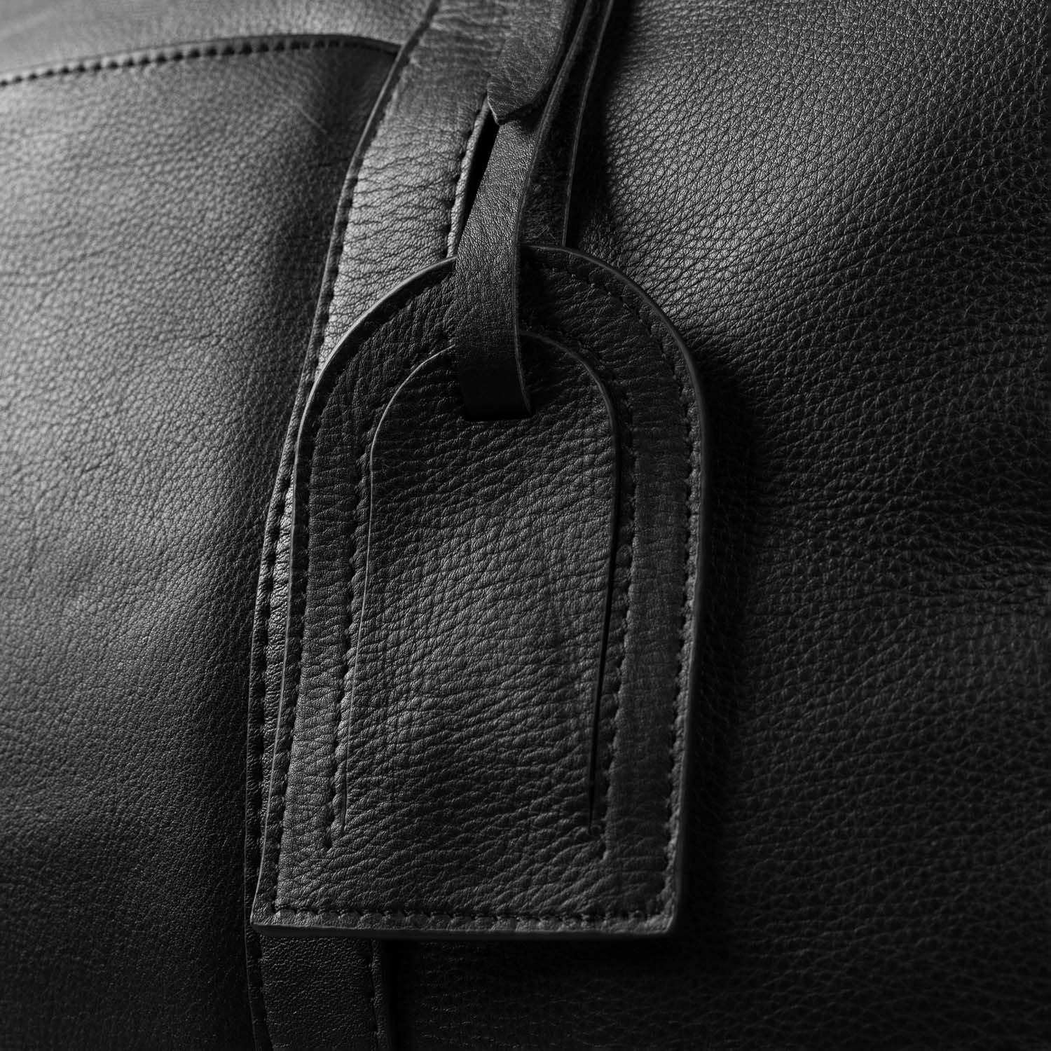 The Darrio Black Leather Duffle Bag