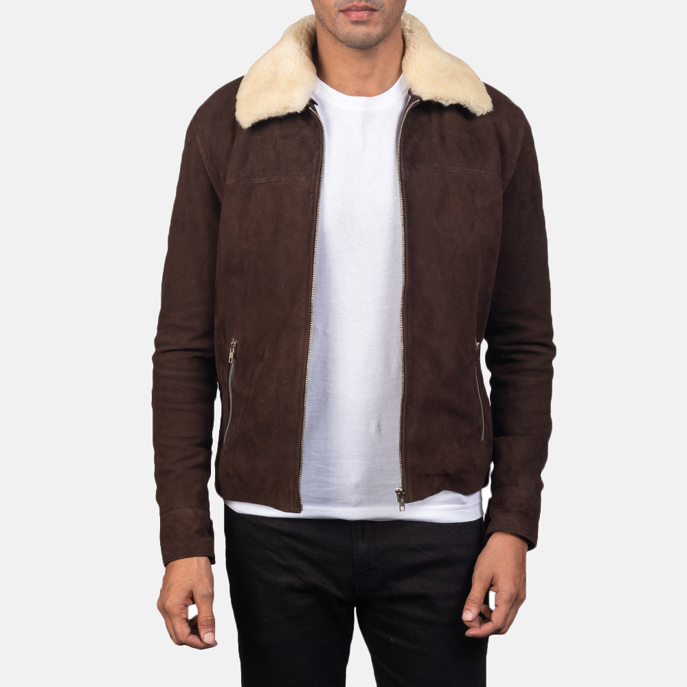 Mens Coffner Brown Shearling Fur Jacket