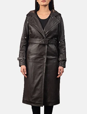Plus size long leather coats best sale