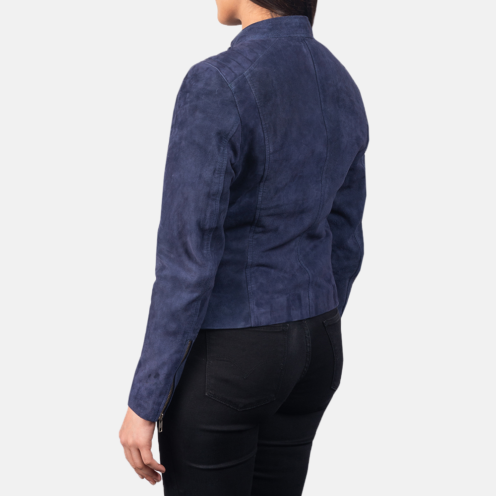 navy suede jacket womens