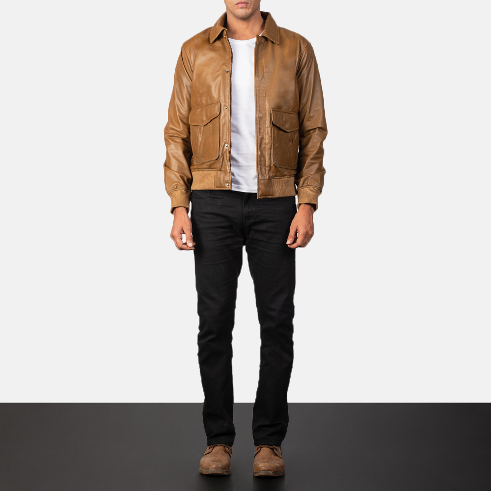 Lucky Brand Leather Aviator Jacket in Brown for Men