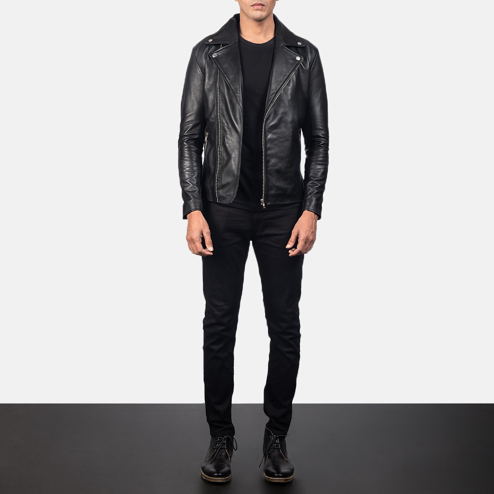 Leather Moto Jacket / Black