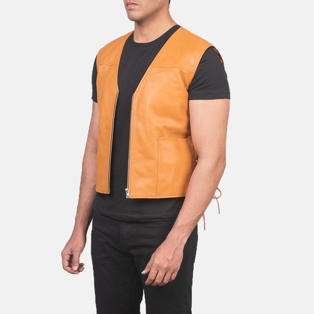 Tan Leather Vests For Men Buy Men's Tan Leather Vests in UK