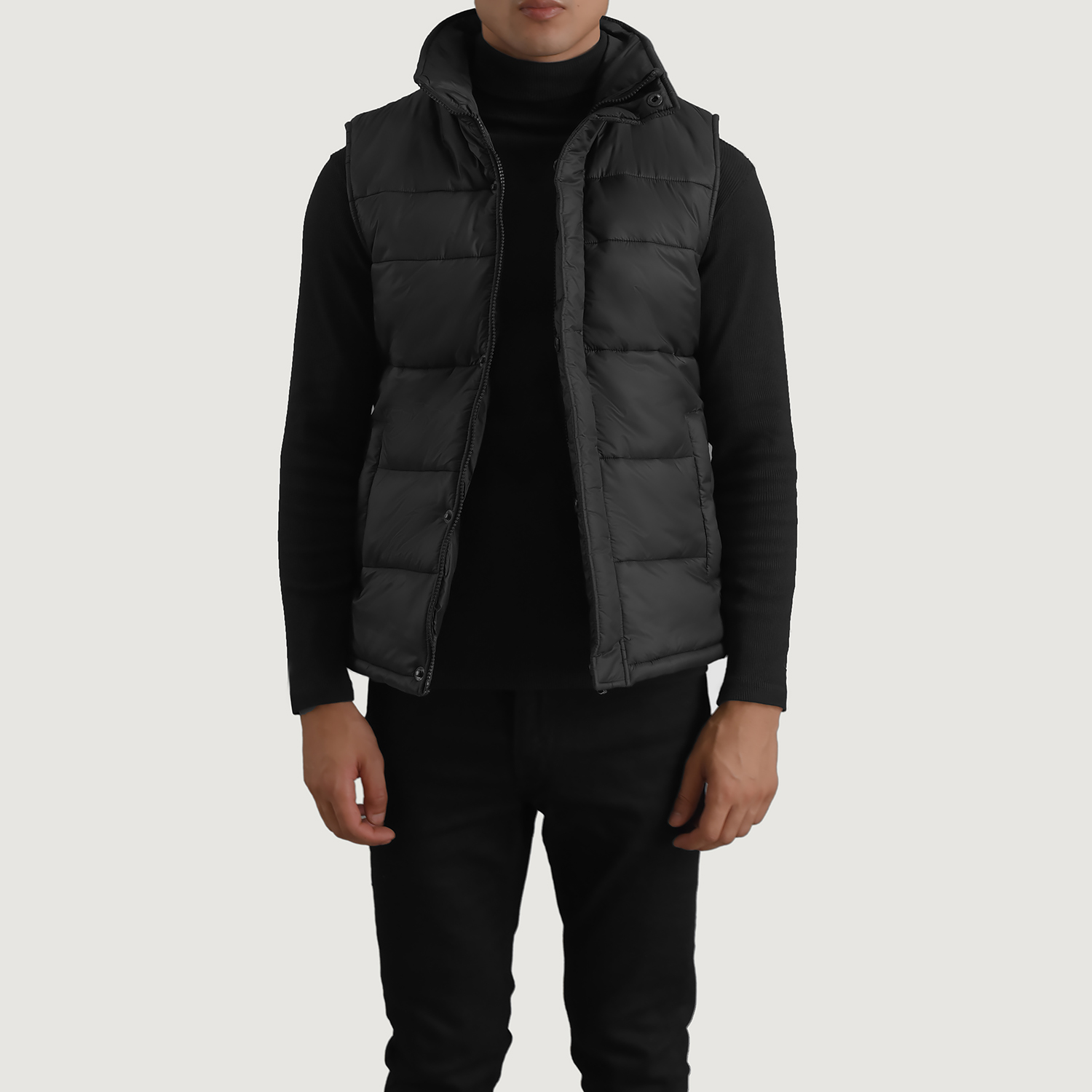 Bryan Black Puffer Vest For Men The Jacket Maker