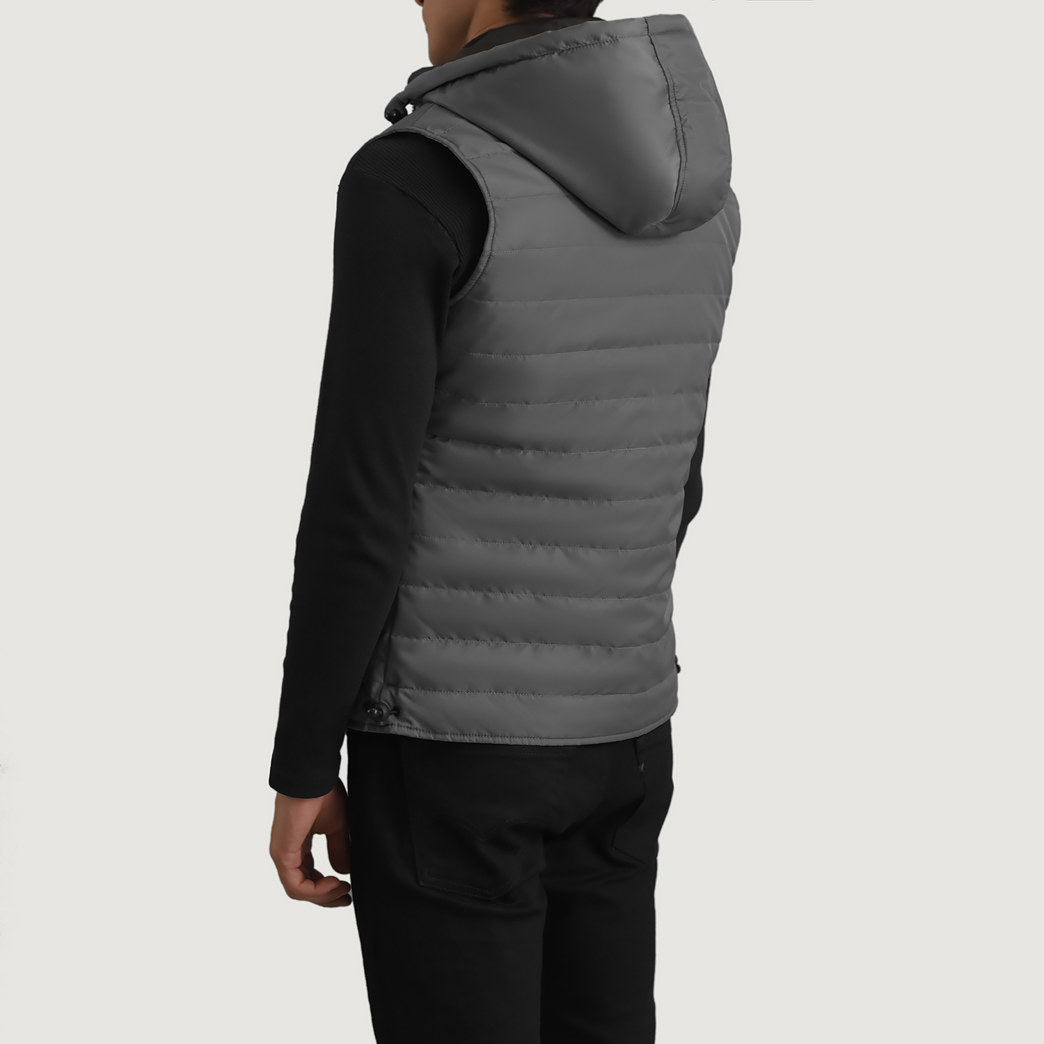 Carlo Grey Hooded Puffer Vest For Men The Jacket Maker