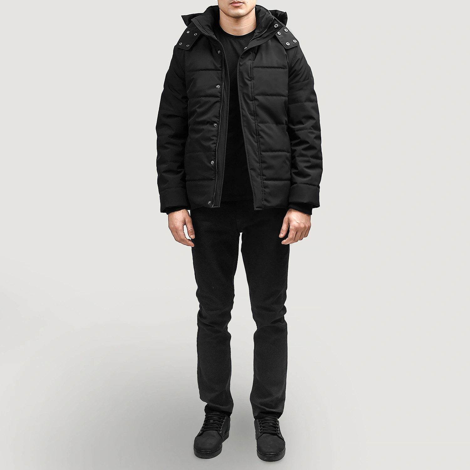 Exton Black Hooded Down Puffer Jacket For Men The Jacket Maker
