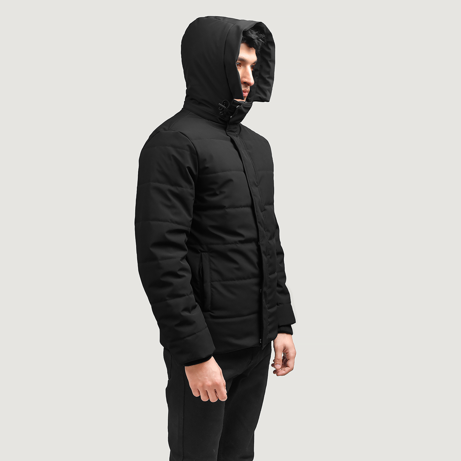 Exton Black Hooded Down Puffer Jacket For Men The Jacket Maker