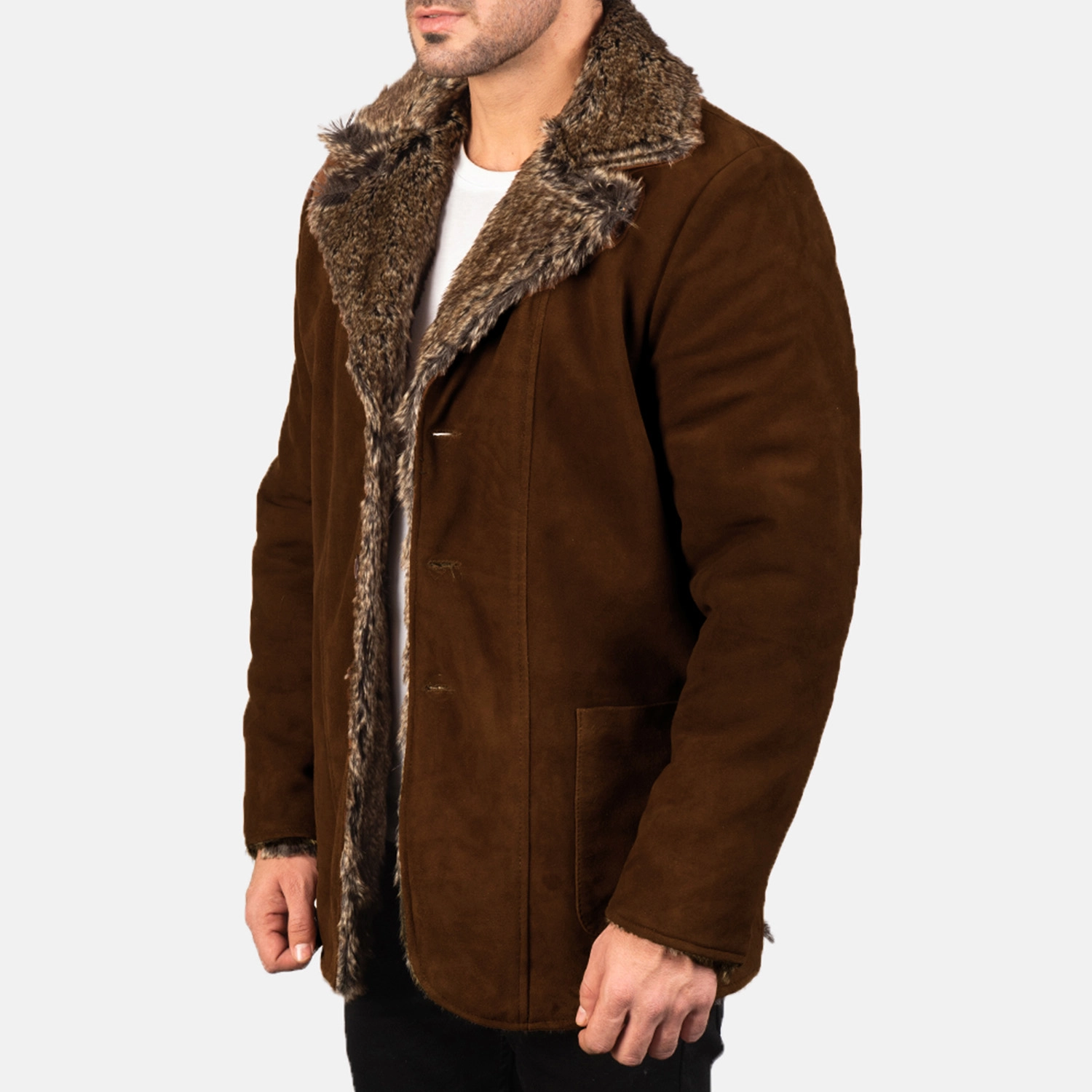 Men's Furlong Brown Leather Coat