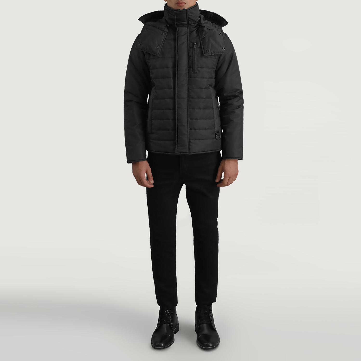 Malcolm Black Hooded Puffer Jacket For Men The Jacket Maker