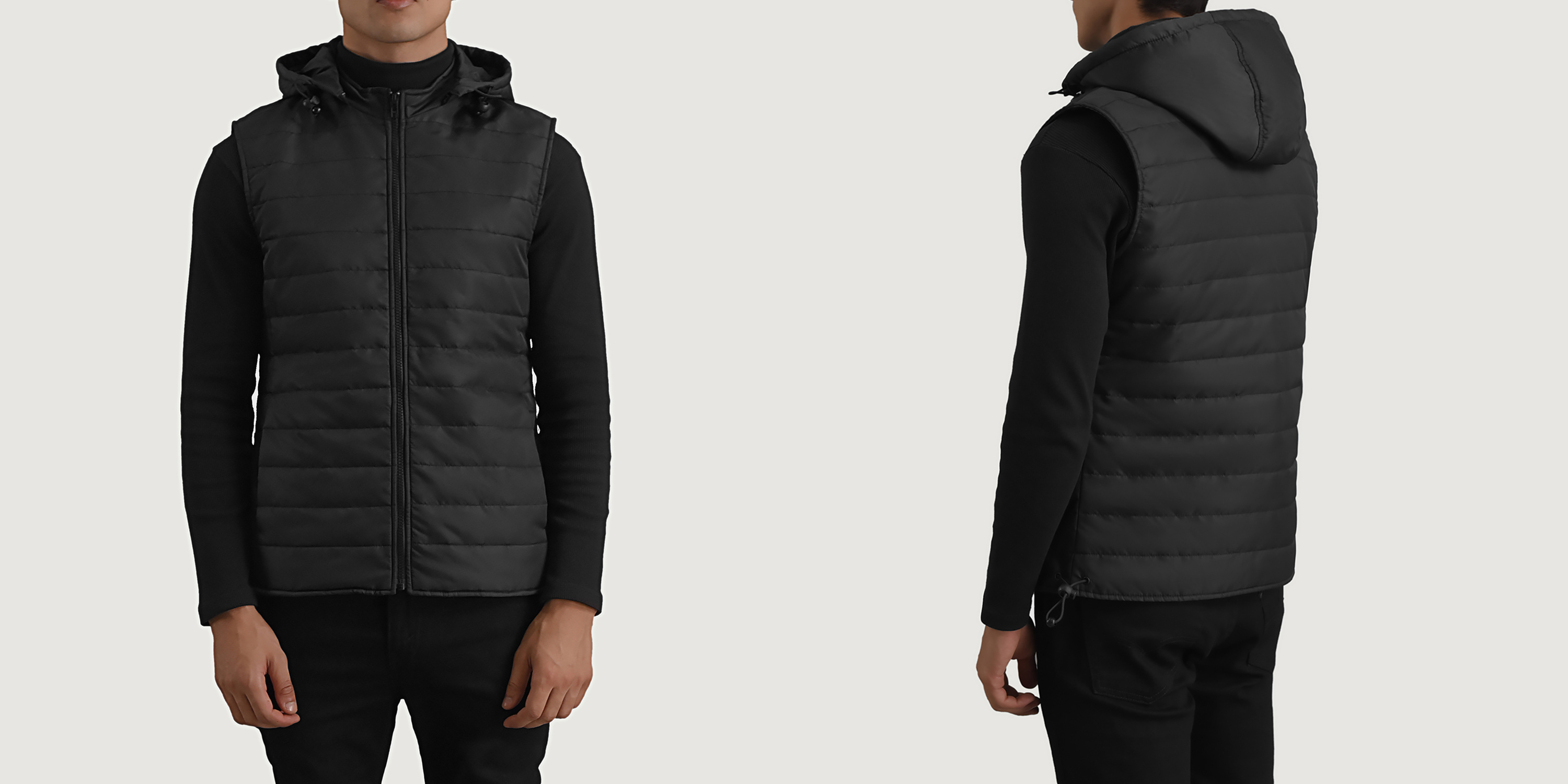 Carlo Black Hooded Puffer Vest For Men The Jacket Maker