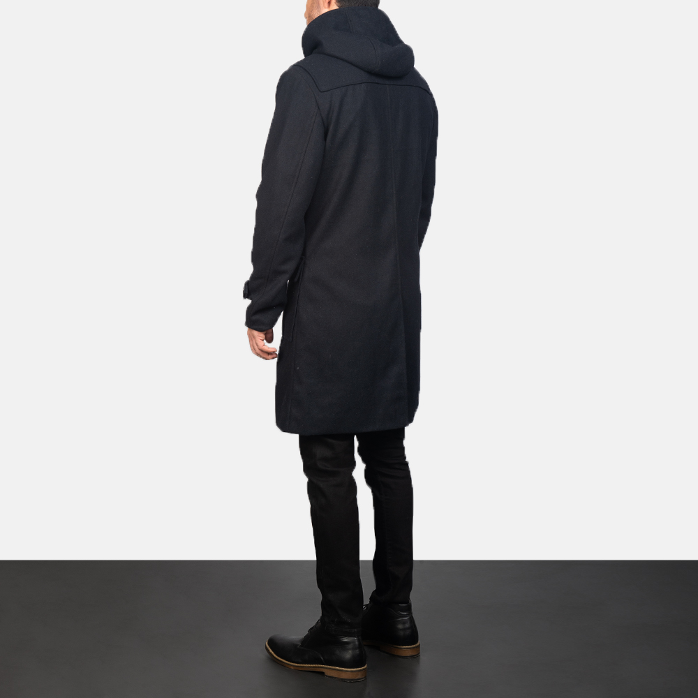 Men's Black Wool Duffle Coat