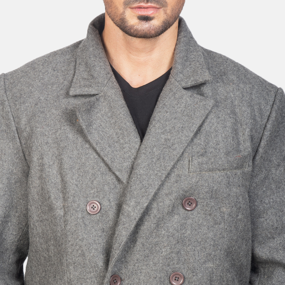 Men's Claud Grey Wool Double Breasted Coat