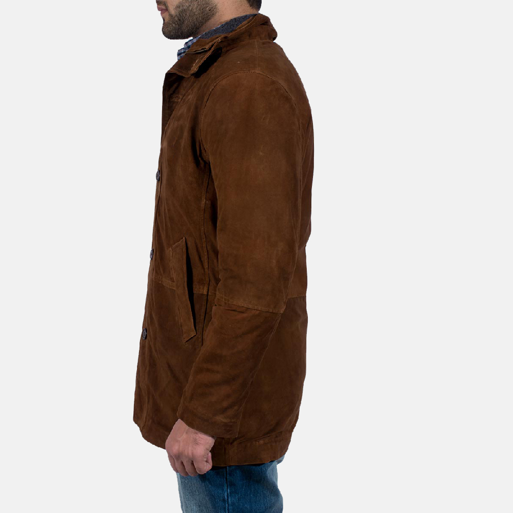 Sheriff Brown Suede Jacket side view