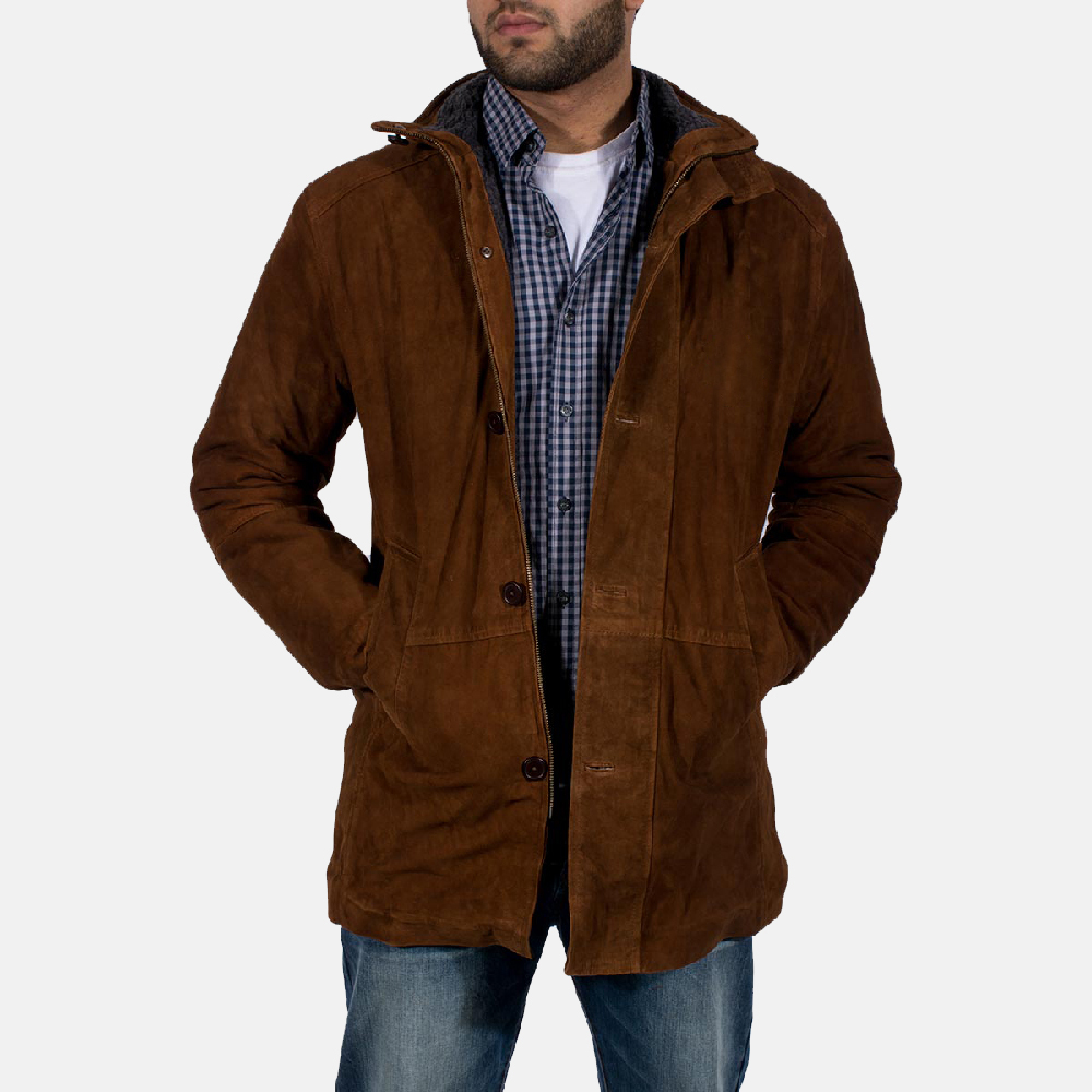 Brown Original Polyester Vintage Outerwear Coats & Jackets for Men