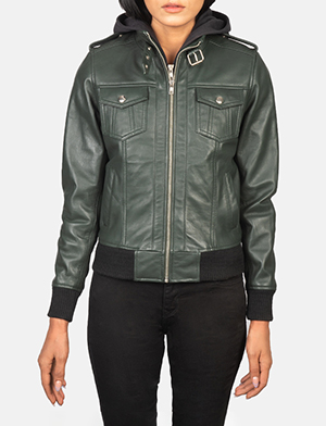 Faux Leather Bomber Jacket Women's Leather Jackets With Hood