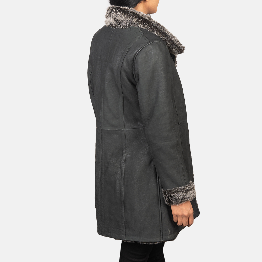 Women's Erica Black Leather Coat