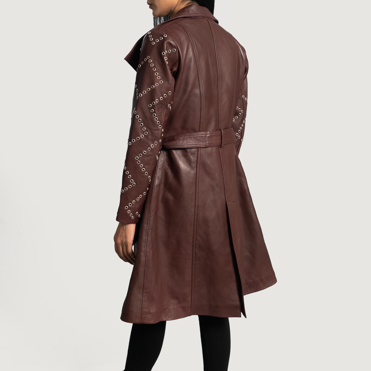 Womens Missoni Maroon Leather Trench Coat