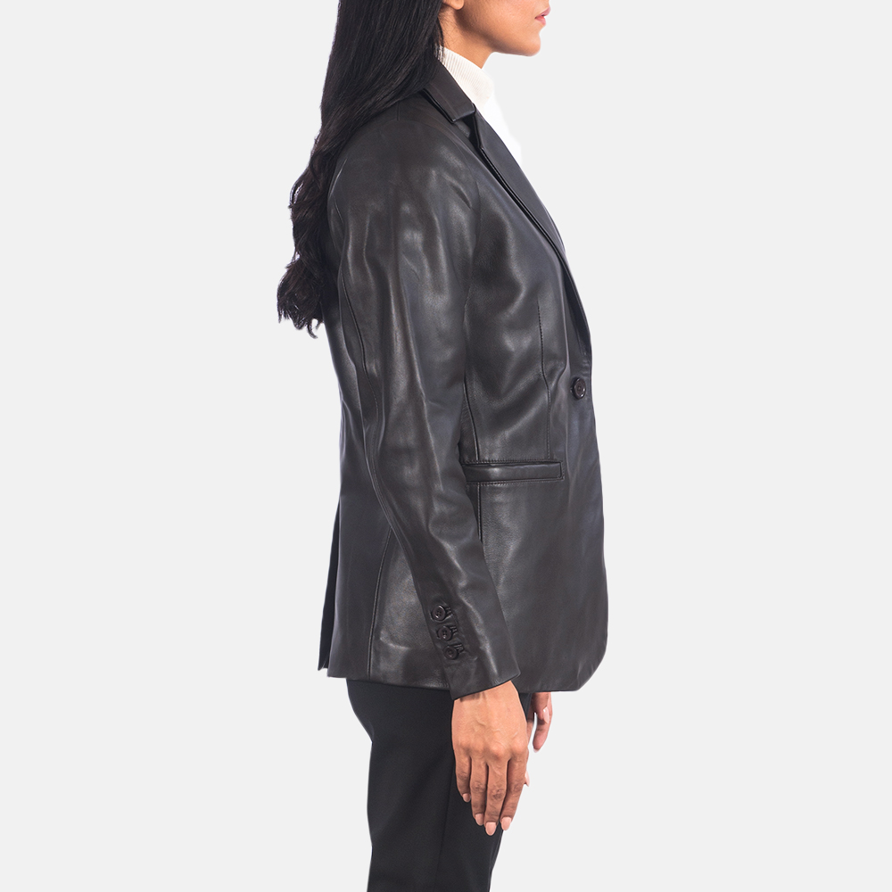 Women's Norma Brown Leather Blazer