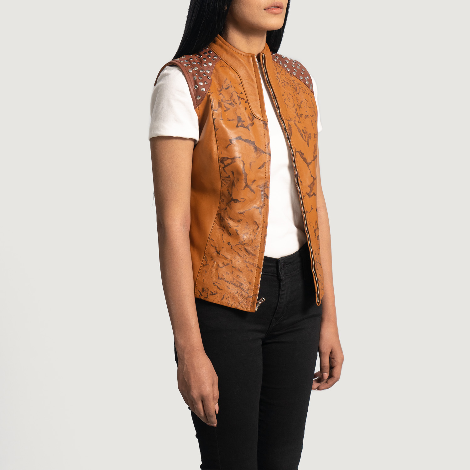 Tan Leather Vests For Women Buy Women's Tan Leather Vests